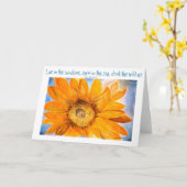 インスピレーション詩ひまわりグリーティングカード カード (黄色い花)
