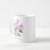 インスピレーション2月の誕生花ママラップ コーヒーマグカップ (正面左)