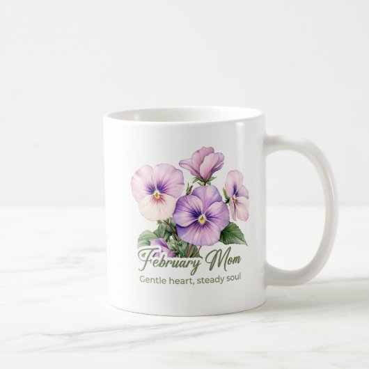 インスピレーション2月の誕生花ママラップ コーヒーマグカップ (右)