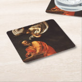 インスピレーション・サン絵を描タイ・マタイ・カラヴァッジョ スクエアペーパーコースター (アングル)