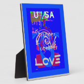 インスピレーションUSA愛と共に強い フォトプラーク (側面)