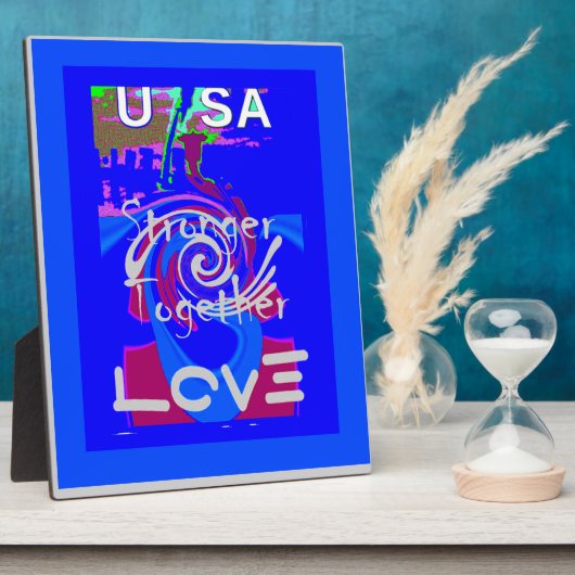 インスピレーションUSA愛と共に強い フォトプラーク (側面)