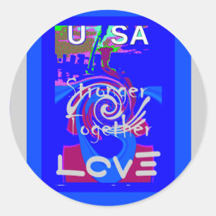 インスピレーションUSA愛と共に強い ラウンドシール