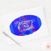 インスピレーションUSA愛と共に強い 楕円形シール (封筒)