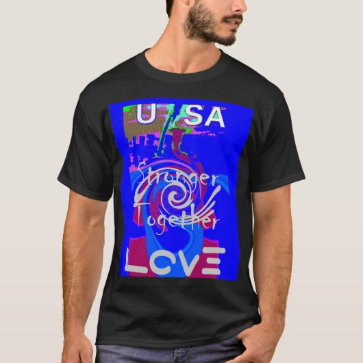 インスピレーションUSA愛と共に強い Tシャツ (正面)
