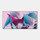 インスピレーショ前向きンやる気を起こさせる・ピンク・抽象芸術 デスクマット (正面)