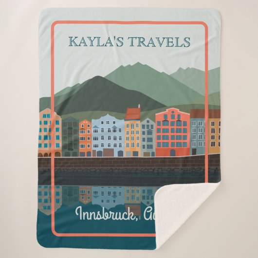 インスブラックオーストリアリバーサお洒落イドタウントラベル シェルパブランケット (正面)