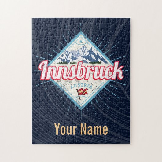 インスブルックチロルオーストリアレトロアルプスヴィンテージ ジグソーパズル (縦)