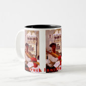 "インスブルック"のヴィンテージ旅行ポスター ツートーンマグカップ (正面左)