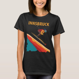 インスブルック オーストリア スキースロープ レトロ トラベル Tシャツ