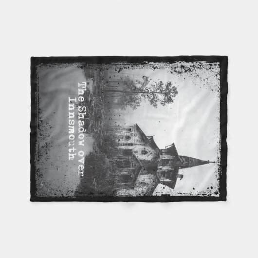 インスマウスロヴェクラフトCthulhu Mythos上の影 フリースブランケット (正面(横))