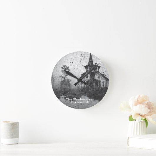 インスマウスロヴェクラフトCthulhu Mythos上の影 ラウンド壁時計 (ホーム)