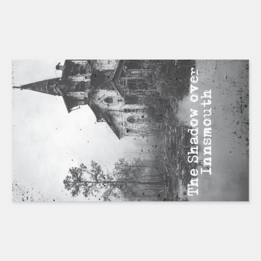 インスマウスロヴェクラフトCthulhu Mythos上の影 長方形シール (正面)