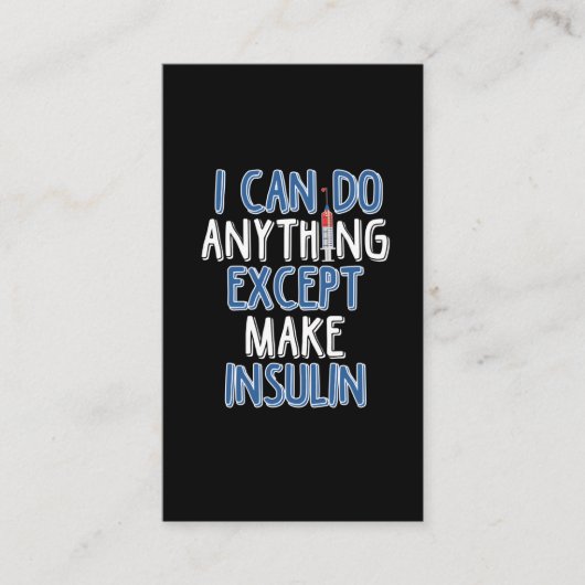 インスリおもしろいン糖尿病冗談糖尿病認識度 名刺 (正面)