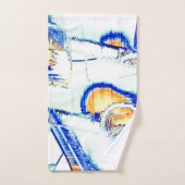 インスリップまたは滑ることクノno，オレンジ色，シアン色の青い染み バスタオルセット (ハンドタオル)