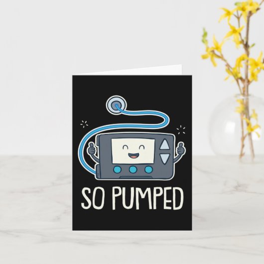 インスリンポンプ糖尿病性糖尿病1型糖尿病で非常に励起 カード (黄色い花)