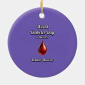 インスリン戦士。世界糖尿病の日。 セラミックオーナメント (裏面)