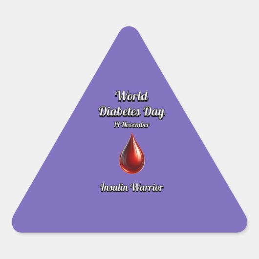 インスリン戦士。世界糖尿病の日。 三角形シール (正面)