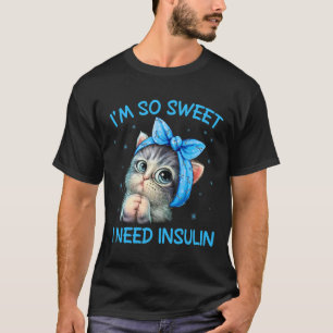 インスリン糖尿病の認識度猫が欲しい Tシャツ