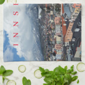 インズブルックパノラマビュー茶タオル キッチンタオル (折り畳み)