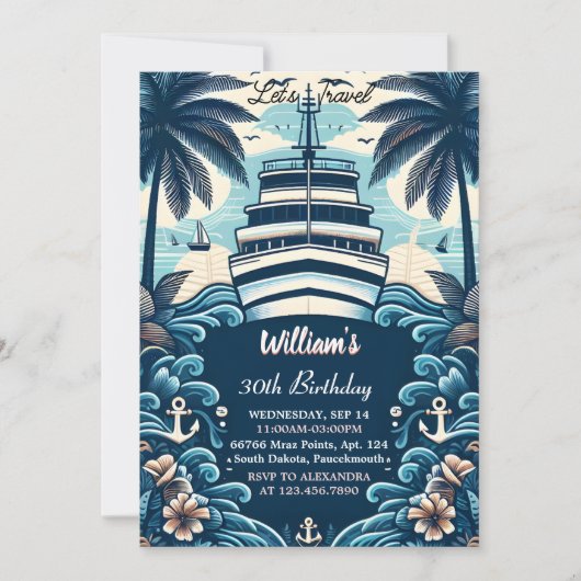 インズ海波旅行いかりヨット30th誕生日 招待状 (正面)