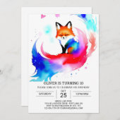 インズ・ザ・ウッズキツネバースデーパーティーDelight 招待状 (正面/裏面)