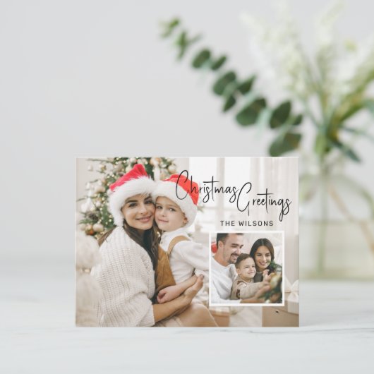 インセモダンット付きクリスマスフォトカード シーズンポストカード (スタンド正面)