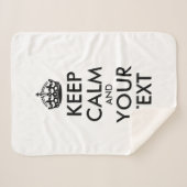 インタパーソナライズされたイン保ミームCALMとYOUR TEXT シェルパブランケット (正面(横))