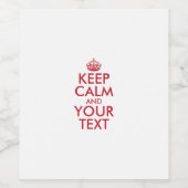 インタパーソナライズされたイン保ミームCALMとYOUR TEXT ワインラベル (シングルラベル)