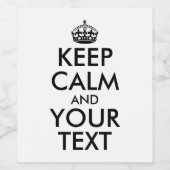 インタパーソナライズされたイン保ミームCALMとYOUR TEXT ワインラベル (シングルラベル)