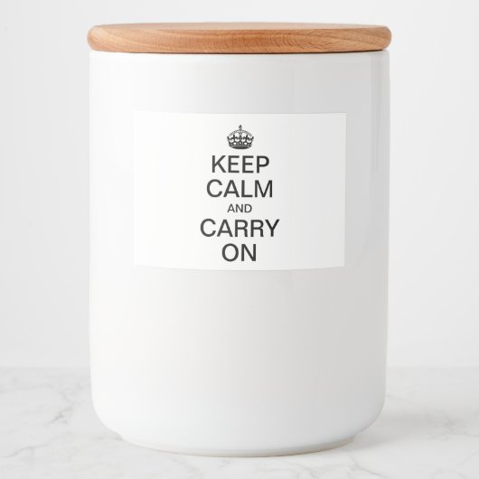 インタパーソナライズされたーネットミームKeep Calm and Carry On フードラベル (正面)