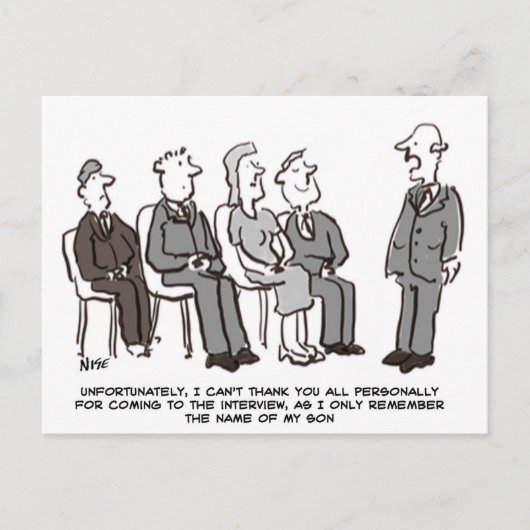 インタビューボスのみ息子の名前を記憶 ポストカード (正面)