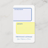 インタラクティブな個人的なオファーとお客様のメモ 名刺 (正面)