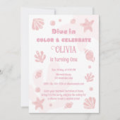 インタラクティブマーメイドカラーリングおもしろいクリエイティブ誕生日 招待状 (正面)