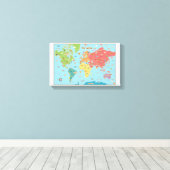 インタラクティブワールドマップキャンバスのウォールアート キャンバスプリント (インサイチュ (ウッドフロア))
