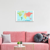 インタラクティブワールドマップキャンバスのウォールアート キャンバスプリント (インサイチュ (リビング))