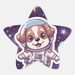 インターステラー・ポー - 冒険に出るかわいい宇宙犬 星シール