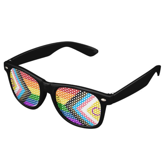 インターセックスインクルーシブプライドフラッグサングラス レトロサングラス (アングル)