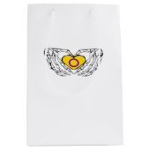 インターセックスプライドスケルトンハロウィーンゴシックハートクラス ミディアムペーパーバッグ (正面)