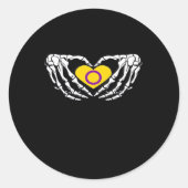 インターセックスプライドスケルトンハロウィーンゴシックハートクラス ラウンドシール (正面)