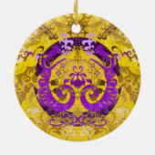 インターセックスプライドフラッグカラーズドラゴンダマスク セラミックオーナメント (裏面)
