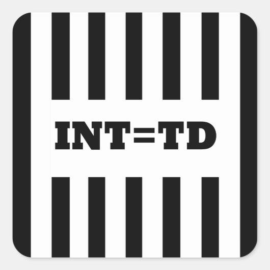 インターセプションがタッチダウンと等しい – 置換参照 スクエアシール (正面)