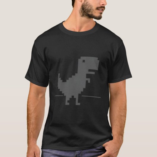 インターネットおもしろいピクセル恐竜なしつながり Tシャツ (正面)