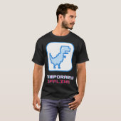 インターネットつながりなし恐竜オタク系のおたくピクセルD Tシャツ (正面フル)