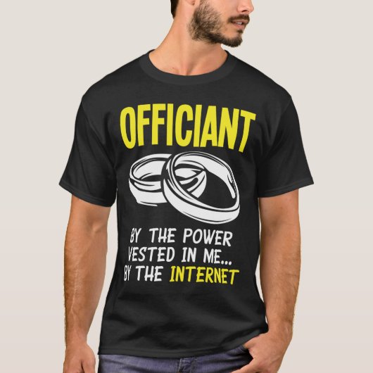 インターネットで叙任されたおふざけ役人男性 Tシャツ (正面)