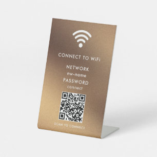 インターネットに接続するためのWiFiネットワークスキャンQRコード 台座サイン