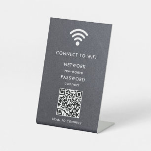 インターネットに接続するためのWiFiネットワークスキャンQRコード 台座サイン