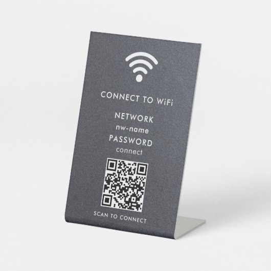 インターネットに接続するためのWiFiネットワークスキャンQRコード 台座サイン (正面)