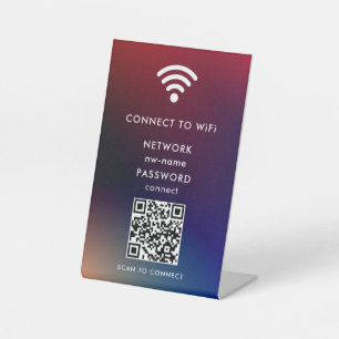 インターネットに接続するためのWiFiネットワークスキャンQRコード 台座サイン