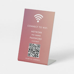 インターネットに接続するためのWiFiネットワークスキャンQRコード 台座サイン